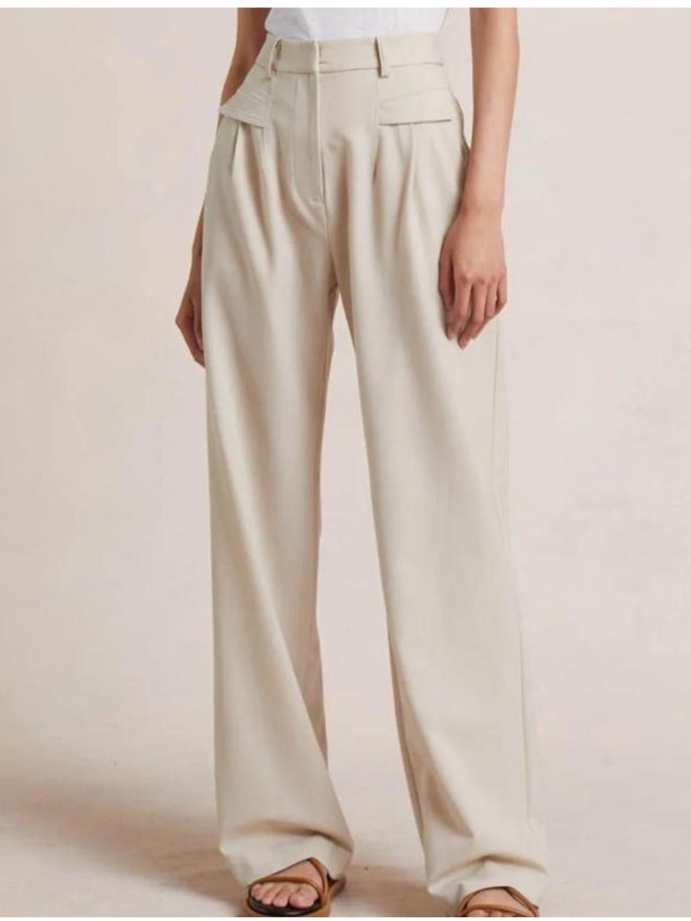 Bec + Bridge Emmy Khaki Tan Wide Leg Pants Size 2